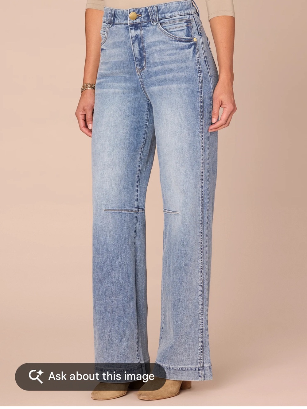 Democracy ab solution sky rise round up wide leg jeans with double side seam, 12 - Picture 2 of 8